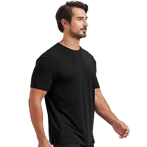 netdraw men39s ultra soft bamboo viscose pocket t-shirt classic fit lightweight cooling short sleeve casual basic shirt