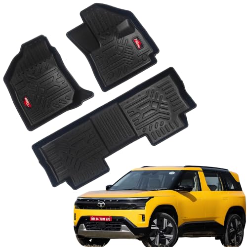 Image of Custom Fit 3D Car Floor Mats for Tata Sierra Automatic 2025 Onwards, Premium Leatherette Foot Mats, Waterproof, Anti-Slip, Dustproof, Full Coverage Car Interior Floor Protection All Weather