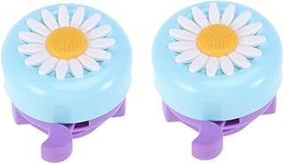 2pcs Chrysanthemum Bike Bells Flower Design Loud Clear Sound Cycling Accessories for Boys Easy Installation Blue Purple