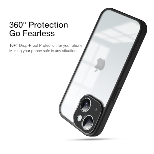 Image of KARWANBack Cover |Shockproof Bumper Case | Full Camera Protection | Raised Edges | Super Soft Side TPU | Bumper Case for iPhone 15 - Black