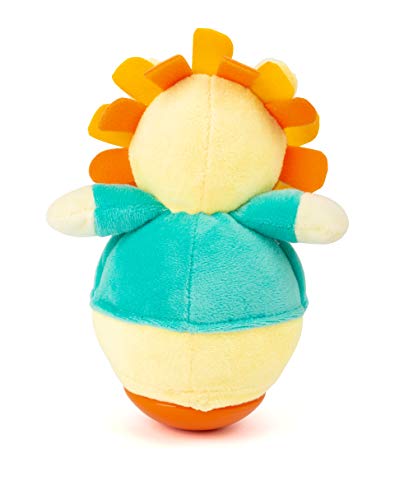 Small Foot Roly Poly Löwe, Stehauffigur aus Plüsch zum Greifen und Fühlen, Lernspielzeug für Baby und Kleinkind, 11426