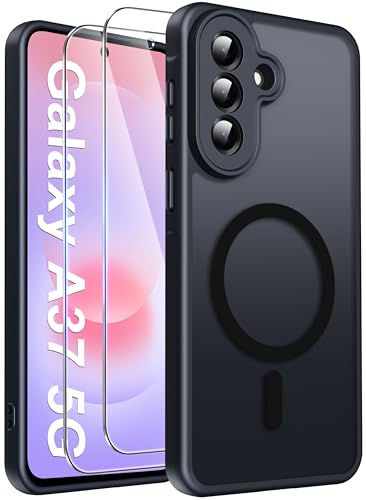 Opkiegrn 3 in 1 Magnétique Coque pour Samsung Galaxy A37 5G, Noir