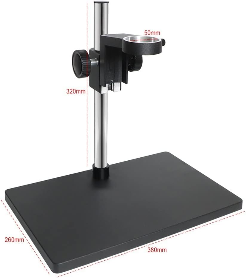 Microscope Accessories Kit Portable Microscope Stand Bracket Holder Lifting Adjustable Double Arm Boom Stand Table for USB Video Digital Stereo Microscopio Microscope Slides(Single Arm Stand)