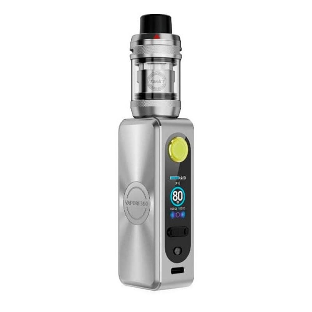 Kit GEN SE Vapo’resso Box Mod Vape Batterie 18650 (non incluse) 80 W 3 ml/6 ml Réservoir iTank T Bobine GTi 0,2ohm 0,4ohm Cigarette électronique DTL Original (Argent arctique) - No Nicotine