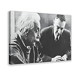 Albert Einstein & Oppenheimer, Atomic Bomb, Canvas Poster Bedroom Decor Landscape Office Room Decor Gift 08x12inch(20x30cm) - Image 1