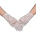 Snow Lotus Women's Lace Wrist Length Gloves (White, One Size)