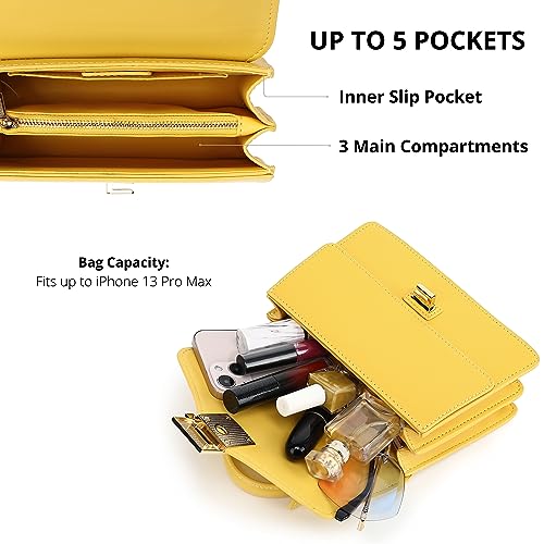 Scarleton Handbags For Women, Crossbody Bags For Women, Structured Mini Satchel Purses, Top Handle Shoulder Bag Mini, H207706 - Yellow #TOP3