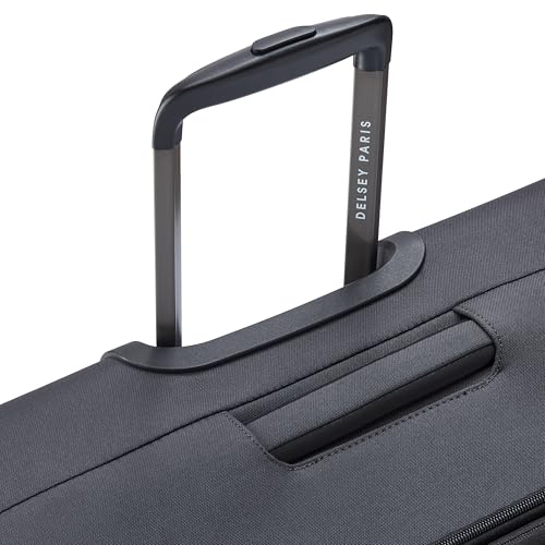 Image of DELSEY PARIS Priscilla 70 cms Medium Check-in Polyester Soft Sided 8 Wheels and Expandable Spinner Suitcase /Trolley Bag for Travel with TSA Lock- Anthracite