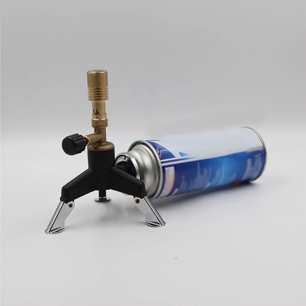 MAGHFYS Brass Lab Premium Bunsen Burner Designed for Butane Tanks with Gas and Air Conditioning for Outdoor Cooking, Camping, Lab, Jewelry (with Tripod)