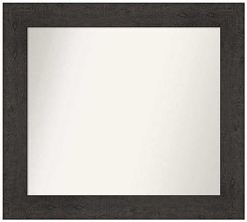 Amanti Art Brown Wall & Bathroom Mirror for Over Sink, 26x29 Small Mirror
