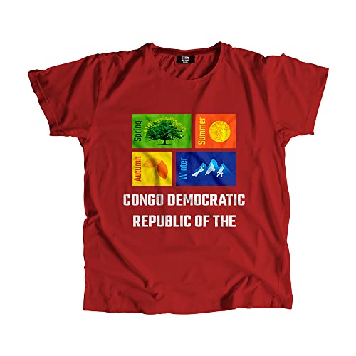 T-shirt Congo RD rouge pour homme et femme en coton confortable
