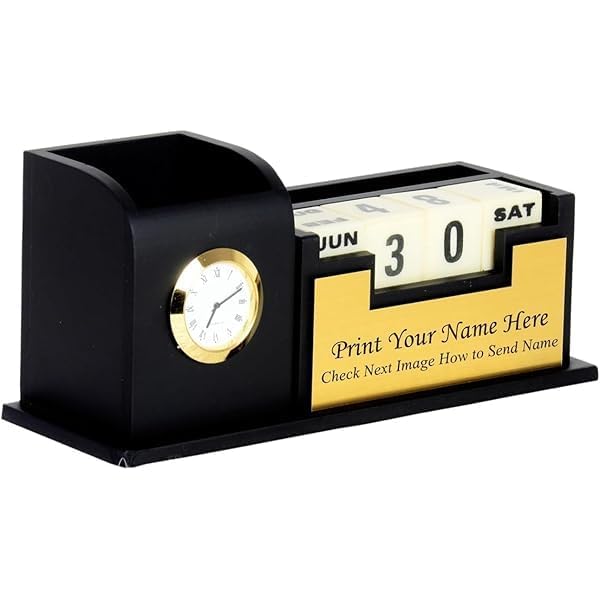 Image of Acrylic Laser Engraved Table Sign Stand, Laser Engraved Sign or Name Plate for Doctor, Teacher, Advocate, Medical, Proprotor office or personal use with Warm White Light (Infinity Calendar Dashboard)