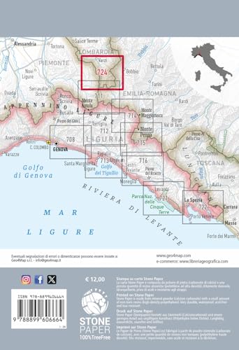 Varzi. Valle Staffora, Val Curone, Monte Chiappo. Carta Escursionistica 1:25.000 - 2