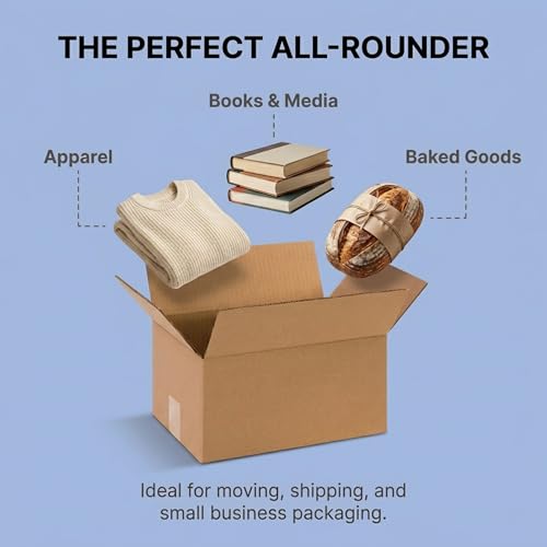 Image of BOX USA Small Shipping Boxes 12 inchL x 8 inchW x 6 inchH (25-Pack) - Corrugated Cardboard Box for Moving, Mailing, Packing, Packaging and Storage