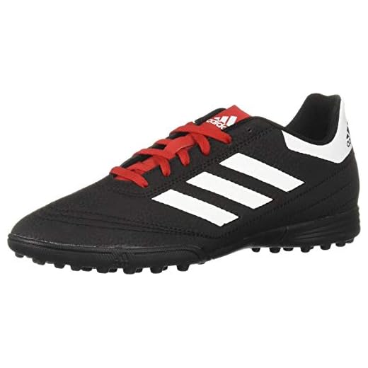 adidas Unisex-Kid's Goletto VI Turf Football Shoe, Black/White/Scarlet, 6 M US Big Kid