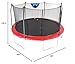 Skywalker Trampolines 15-Foot Jump N’ Dunk Round Trampoline with Enclosure Net - Basketball Trampoline, Red