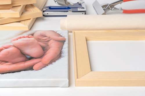 Keilrahmen für Leinwand 60 x 90 cm, einfache Montage und manuelle Spannung, inkl. Spannkeile, robust und stabil, ideal für Künstler und Maler, erhältlich in verschiedenen Größen, ohne Leinwand