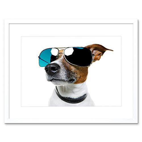 JACK RUSSELL Dog Sunglasses Black Frame Art Print B12X9052