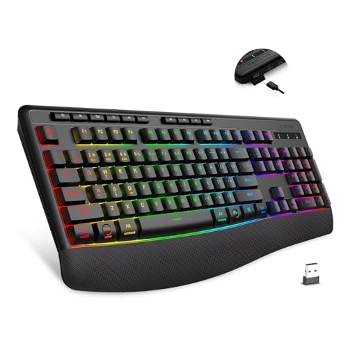 E-YOOSO Wireless Bluethooth Silent Backlit Gaming...