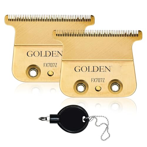 2PCS Gold FX707Z DLC Replacement Blades for BaByliss PRO Barberology Trimmer Blade