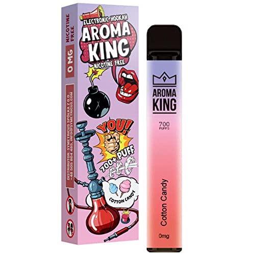 Shisha eléctrica desechable AROMA KING algodón de azúcar (Cotton Candy) - sin nicotina y sin tabaco - Cigarrillo electrónico con tracción automática Cover