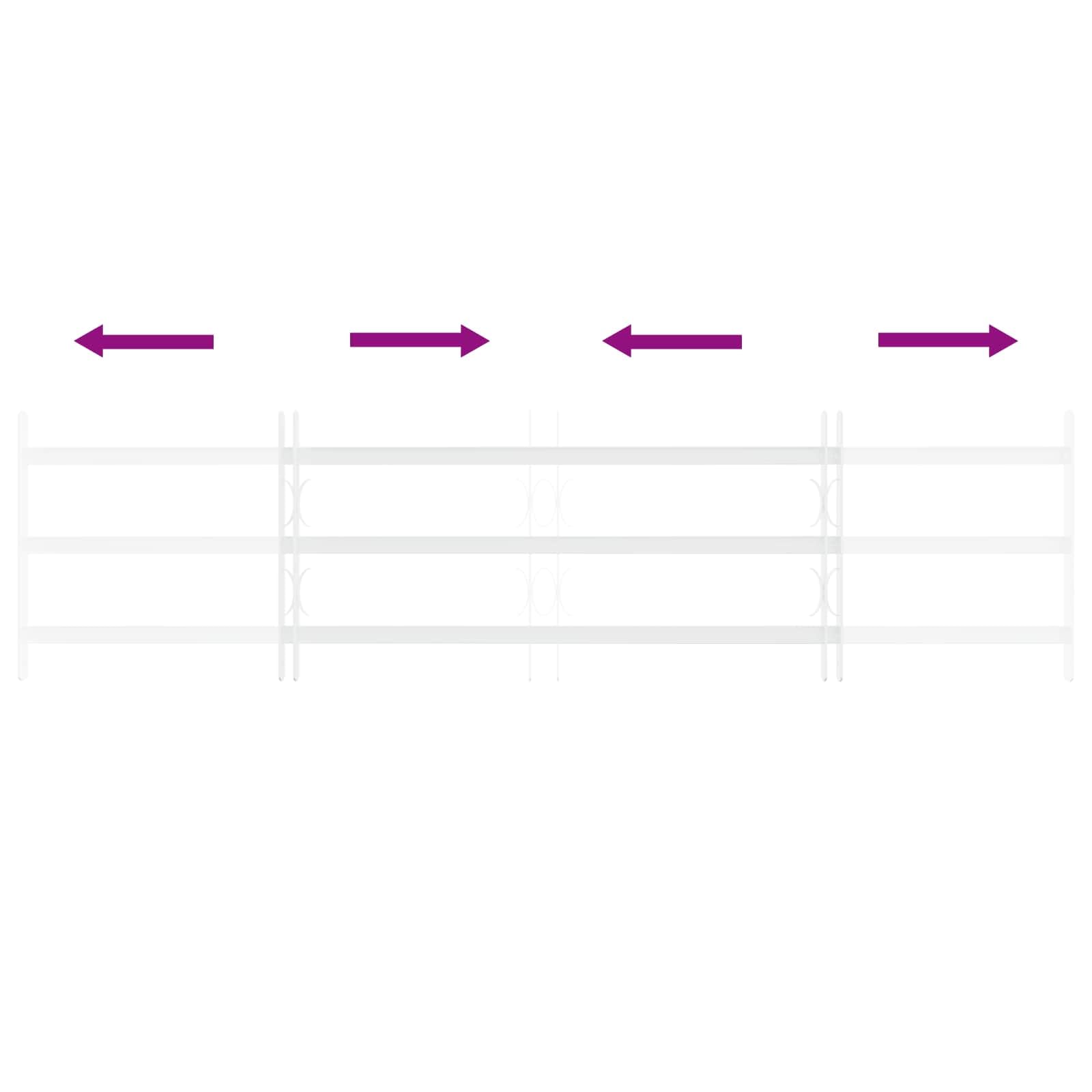 vidaXL Reja de Seguridad para Ventanas con 3 Barandas 3 pcs 93-174 cm, Reja de Seguridad para Ventanas, Rectangular y Ajustable, Marco de Acero Que Garantiza tu Tranquilidad