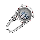 Toyvian Reloj Resistente a Golpes para Actividades al Aire Libre de Cuarzo Clip Mosquetón de Acero Inoxidable Diseño Simple y Elegante y Uso Interior