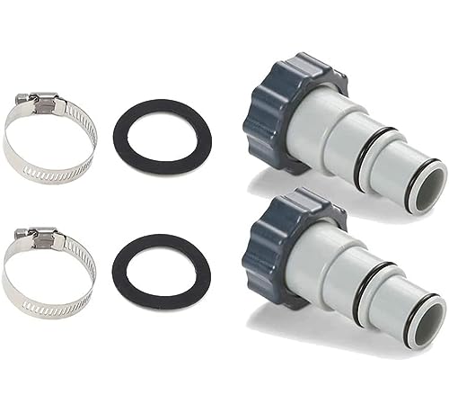 2 pezzi Adattatore per Tubo per Piscina，Adattatore tubo per piscina，Collari Filettati Adattatori per tubo flessibile per Kit Piscina.
