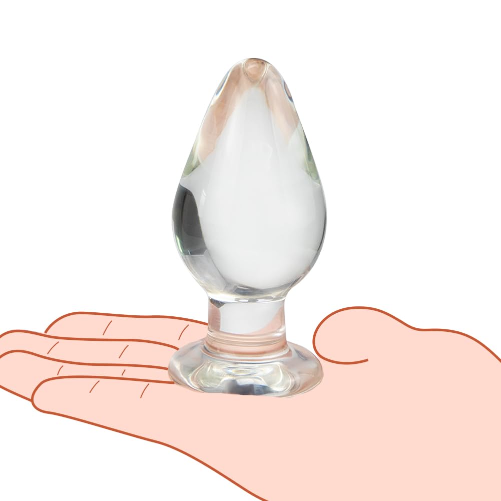 Plug Anale in Vetro Crystal Glass Plug Giocattolo Sessuale 10 * 4 cm Giocattolo Anale Principiante per Donne e Uomini Masturbazione Stimolazione del Punto G Plug Anali Giocattoli Sessuali