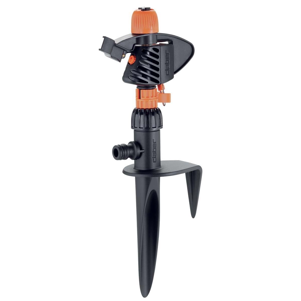 Irrigateur Claber Impact plastic spike noir orange pour arrosage de pelouse