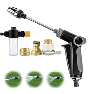 Pressure Washer,Pressure Washer Gun Set with All Garden Hoses,Hydro Power Water Jets Cleaner Attachment with 3 Metal Connector and Soap Dispenser, Adjustable Nozzle Cleaning Sprayer for Outdoor,Cars