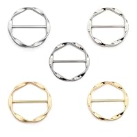 5 Er-Set Stilvolle Schalringe & Kleiderclips - Praktische Metallverschlüsse für Damen- und Mädchenmode | Fixiert lockere Shirts, Tücher und Stoffecken | Elegante runde Accessoires für Outfits.