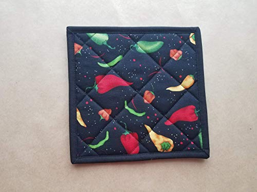 Chili Pepper Potholders Set Of 2 Southwestern Kitchen Linens Chili Peppers Home Decor Quilted Hot Pads Insulated Trivets Tex Mex Kitchen Decor Spicy Themed Kitchen Linens Handmade Gifts Under 20 #TOP3