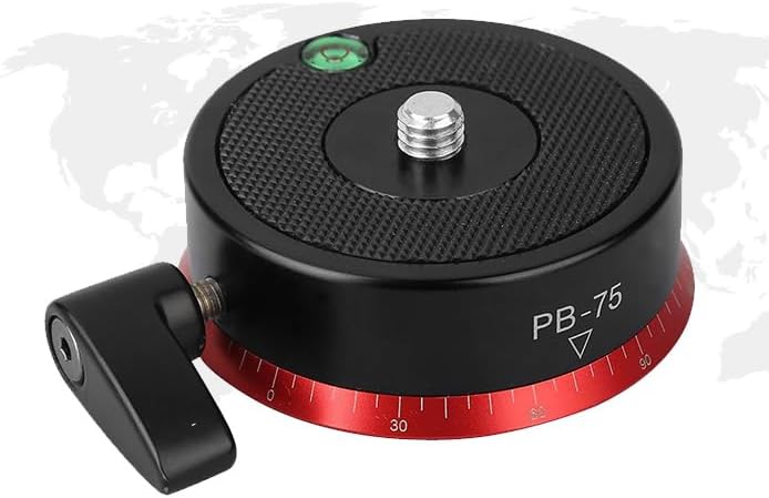 Camera Panoramic Panning Base 3/8" Screw Aluminum Alloy Panorama Ball Tripod Head with Bubble Level for Tripod Monopod DSLR Cameras