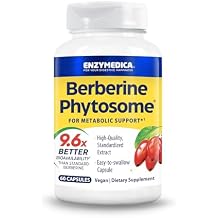 Enzymedica Berberine Phytosome High Absorption Supplement - Berbevis Berberine Phytosome Capsules for Men & Women, Bioavailable Formula, Natural Metabolic Health Support, Vegan, Gluten Free - 60 Caps
