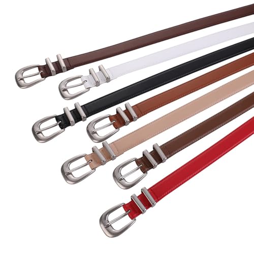 Genuine Leather Women Western Belt Distressed Silver Buckle Retro Fashion Accessory For Casual Outfit Halloween Women's Trend 6