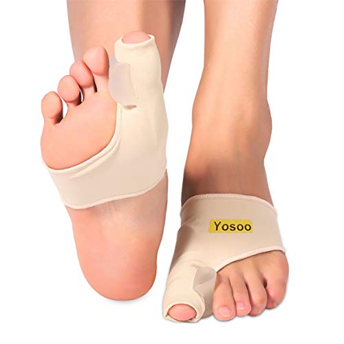 Gel Pad Bunion Corrector Protector Sleeves with Gel Toe Separators Spacers Straightener and Spreader 2 Booties Easy Wear Day or Night for Hallux Valgus Bunion Pain Relief Big Toe Alignment (1 Pair)