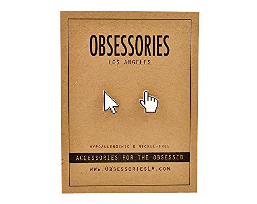 Handmade Arrow & Hand Cursor Stud Earrings