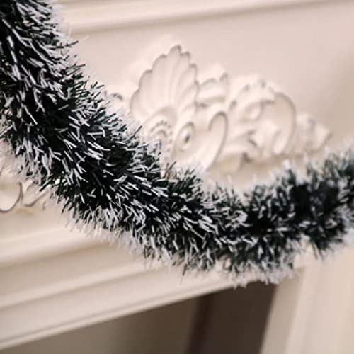 Kit 2 Festão Grosso Verde Nevado 2m X 15cm Decoração Natal