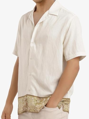 Image of Rare Rabbit Boxy fit Decorative Print Shirt