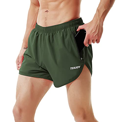 Image of Men's Running Shorts Gym Athletic Workout Shorts for Men 3 inch Sports Shorts with Zipper Pocket