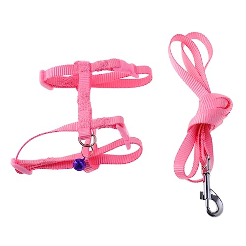HAPINARY Pet Harness Leash for Rabbit Soft Sturdy Adjustable for Small Bunnies with Bell Random Color