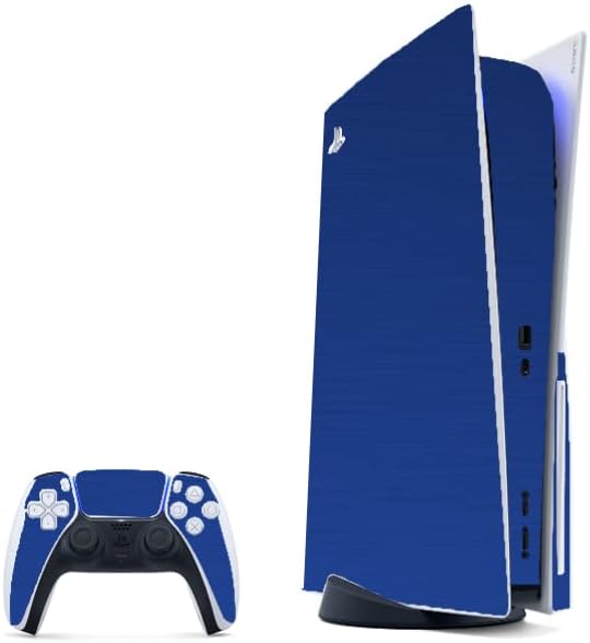 LidStyles Console Skin Protector Decal Compatible with Playstation 5 (PS5) (Black Blue Skulls)