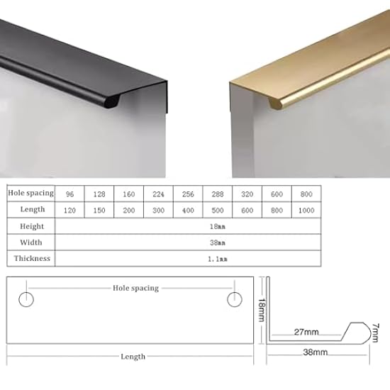 Maniglie Armadio Nascoste In Lega Alluminio - Set 3 Pezzi, Per Porte Scorrevole, Cassetti, Mobili - Foto 3