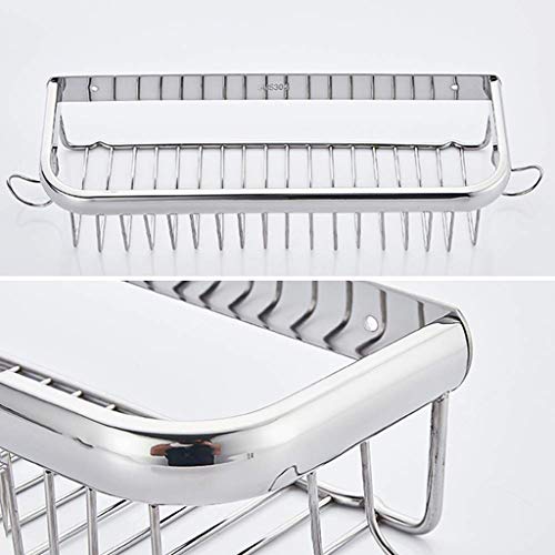 Jydqm Rectangle Bath，Kitchen Rack Stainless Steel Bathroom Shelf Space Storage For Kitchen Bathroom (Size : 50X12X9Cm) #TOP4