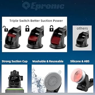 Flexible Dashboard Suction Cup Bracket Mount for Carplay Screen Monitor, Compatible with Most 7Inch 9Inch 9.3 Inch 10.26 Inch Portable Monitor Cell Phone Windshield Suction Cup Mount