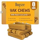 Dogsee Himalayan Yak Cheese Dog Chews with Turmeric/Curcumin 2lb (Large - 8 Chews) | Dog Treats Healthy | Hip & Joint Health Support for Dogs | Long Lasting Dental Treats
