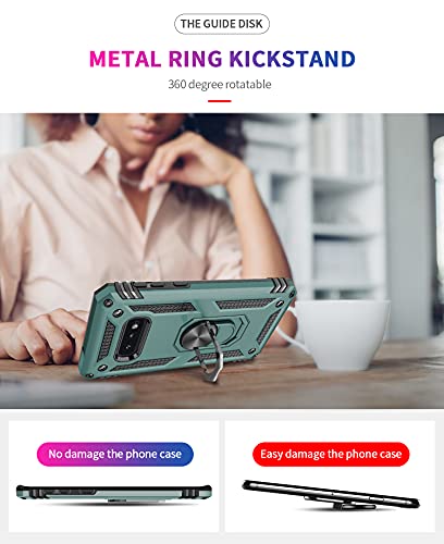 Galaxy S10E Case Kickstand Heavy Duty Armor Rugged Dual Layer Full Body Shockproof Screen Camera Protection Built-In Ring Stand Magnetic Samsung S10E 5.8" Phone Hard Back Cover For Men Women Green #TOP1