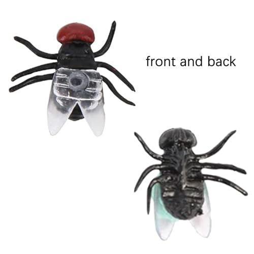 Rakiuty Plastik Fliegen Spielzeug,Plastikfliegen,Kunststoff Fliegen Spielzeug,Fake Flies Modell,Tricky Toy Horror Halloween Dekorationen für Halloween Party Narrentag Kinder,20 Stücke