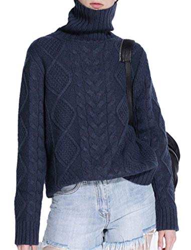 Wool Sweaters Women's Turtleneck Pullover Female Loose Long Sleeve Tops Winter Thick Knitted Jumper